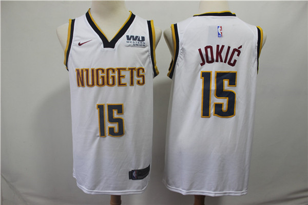 Nuggets 15 Nikola Jokic White Nike Swingman Jersey