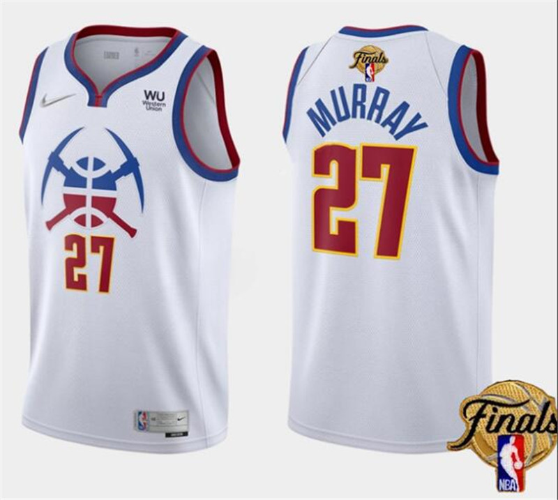 Nuggets 27 Jamal Murray White Nike 2023 Finals Patch Earned Edition Swingman Jersey