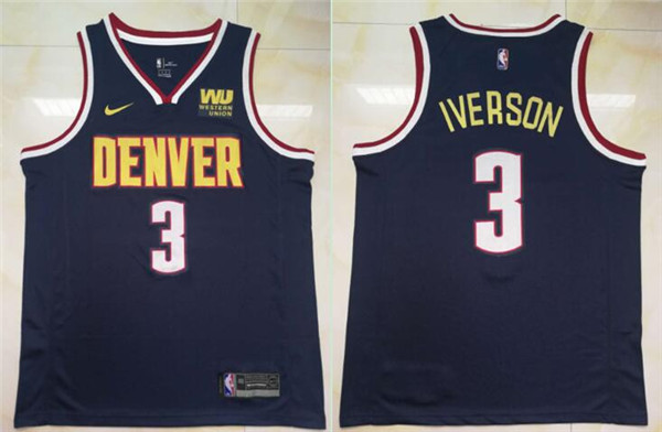 Nuggets 3 Allen Iverson Navy  Swingman Jersey