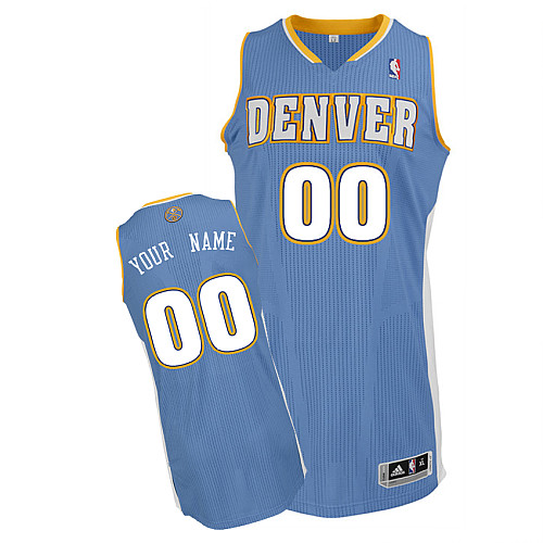 Nuggets Personalized Authentic Baby Blue NBA Jersey