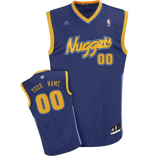 Nuggets Personalized Authentic Dark Blue NBA Jersey