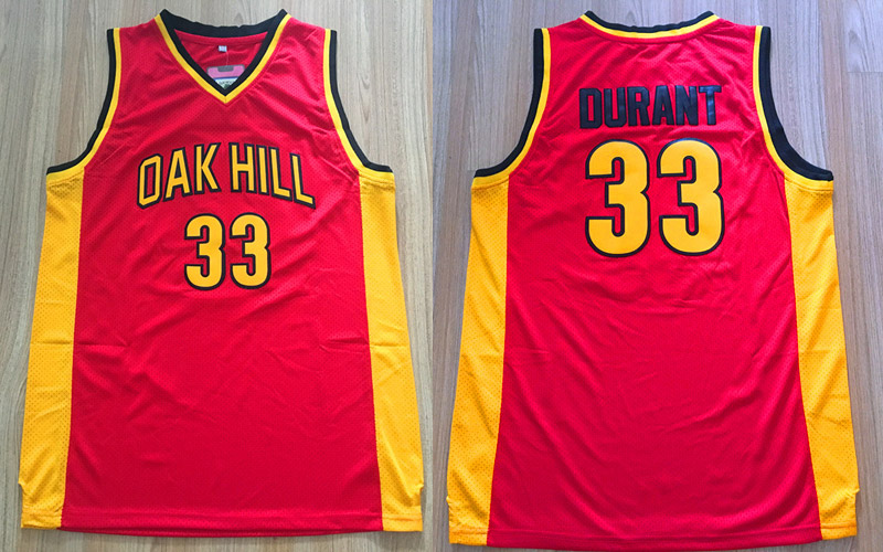 Oak Hill Academy High Schoo 33 Kevin durant Red jersey