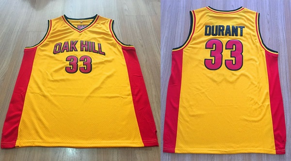 Oak Hill Academy High Schoo 33 Kevin durant yellow jersey