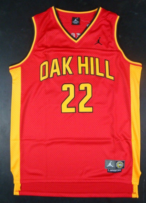 Oak Hill Academy High School 22 Carmelo Anthony Jordan  Red Jersey