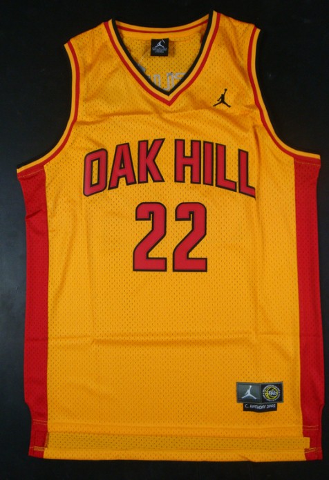 Oak Hill Academy High School 22 Carmelo Anthony Jordan  Yellow Jersey