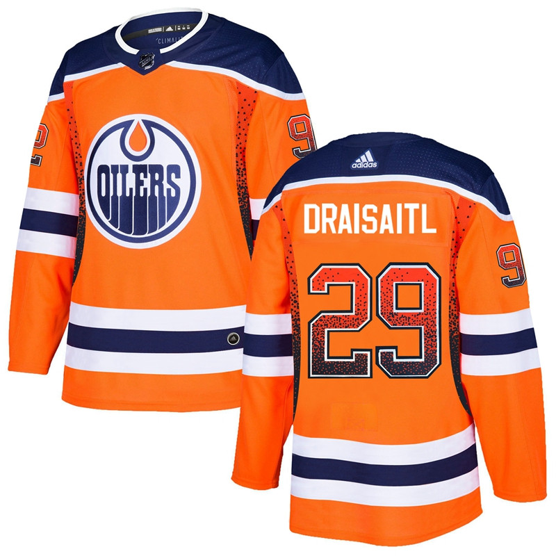 Oilers 29 Leon Draisaitl Orange Drift Fashion  Jersey