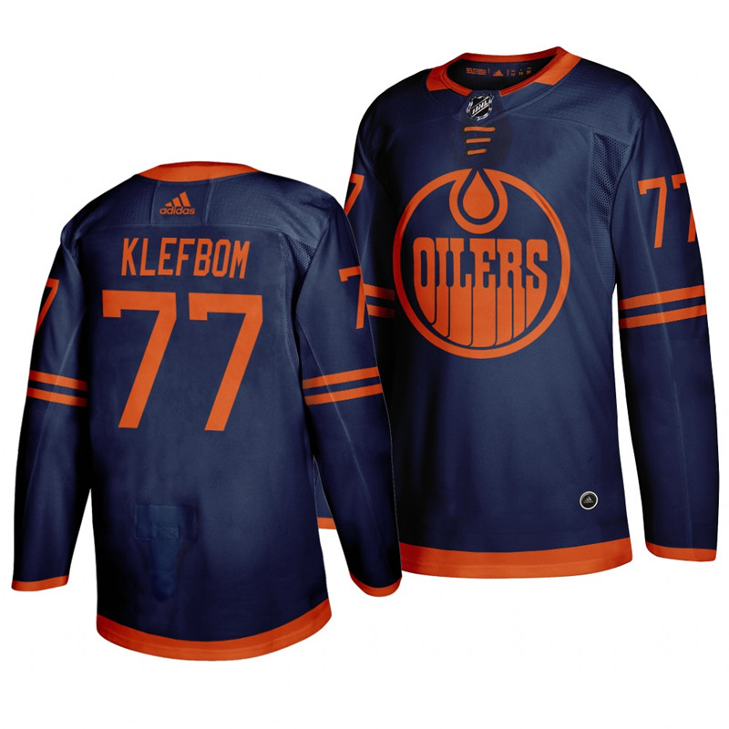 Oilers 77 Oscar Klefbom Navy 50th anniversary Adidas Jersey