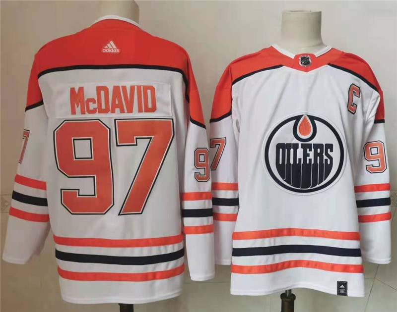 Oilers 97 Connor McDavid White 2020 21 Reverse Retro Adidas Jersey