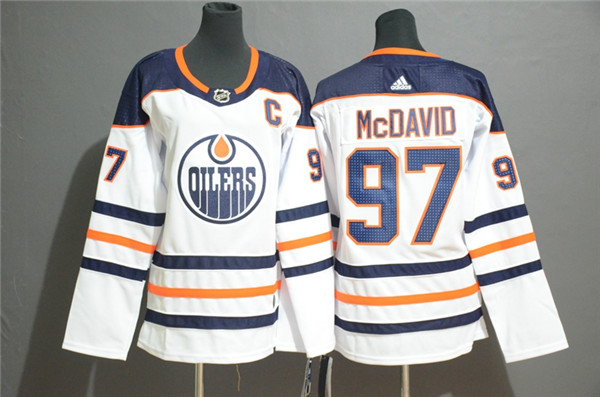 Oilers 97 Connor McDavid White Women  Jersey