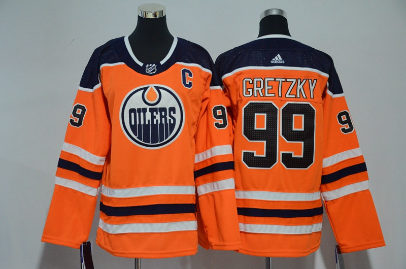 Oilers 99 Wayne Gretzky Orange Youth  Jersey