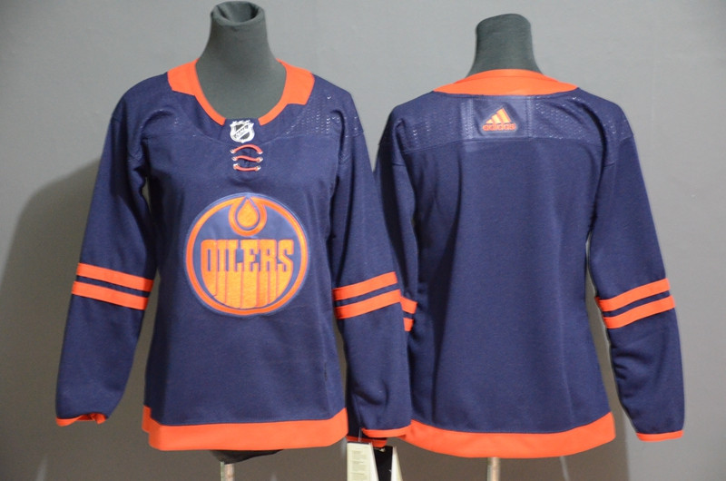 Oilers Blank Navy Women 50th anniversary Adidas Jersey