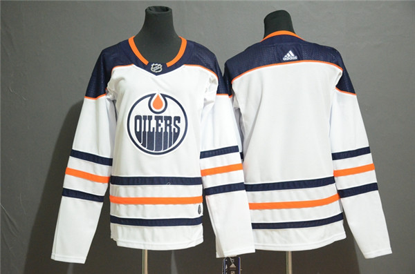 Oilers Blank White Women  Jersey