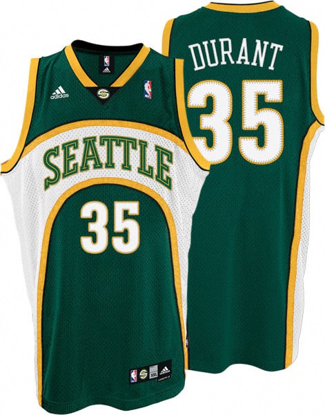 Oklahoma City Thunder 35 Kevin Durant Soul Swingman Stitched Green Jersey
