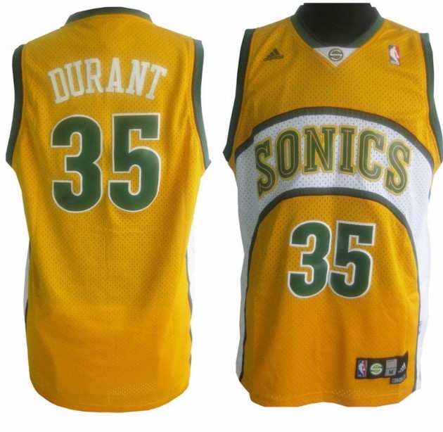 Oklahoma City Thunder 35 Kevin Durant Soul Swingman Stitched yellow Jersey