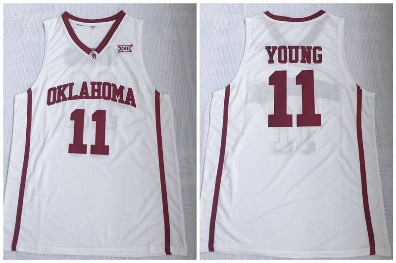 Oklahoma Sooners 11 Trae Young White College Basketball Jersey