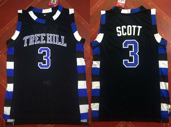 One Tree Hill Lucas Scott 3 Ravens Black Basketball Jersey