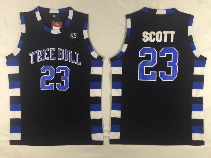 One Tree Hill Nathan Scott 23 Ravens Black Basketball Jersey