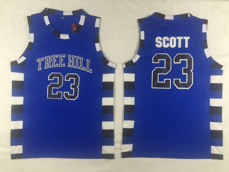 One Tree Hill Nathan Scott 23 Ravens Blue Basketball Jersey