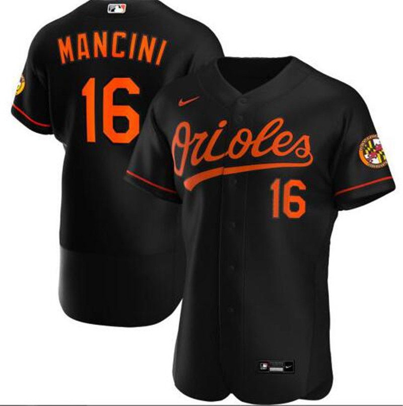 Orioles 16 Trey Mancini Black Nike 2020 Flexbase Jersey