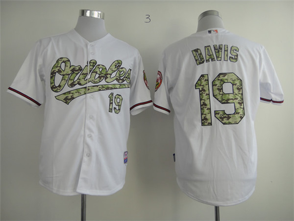 Orioles 19 Chris Davis White Camo Cool Base Jersey