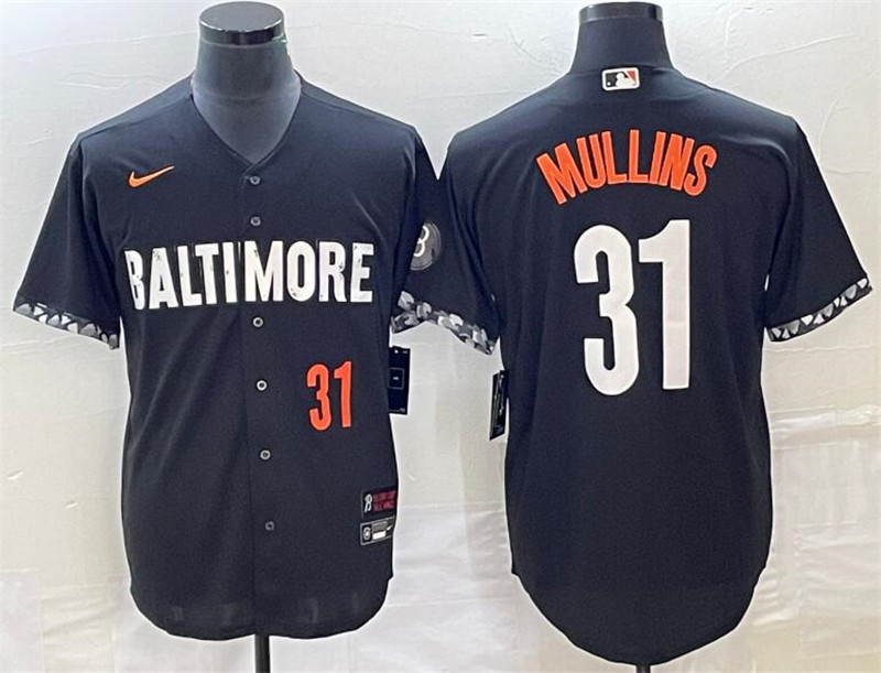 Orioles 31 Cedric Mullins Black Nike 2023 City Connect Cool Base Jersey