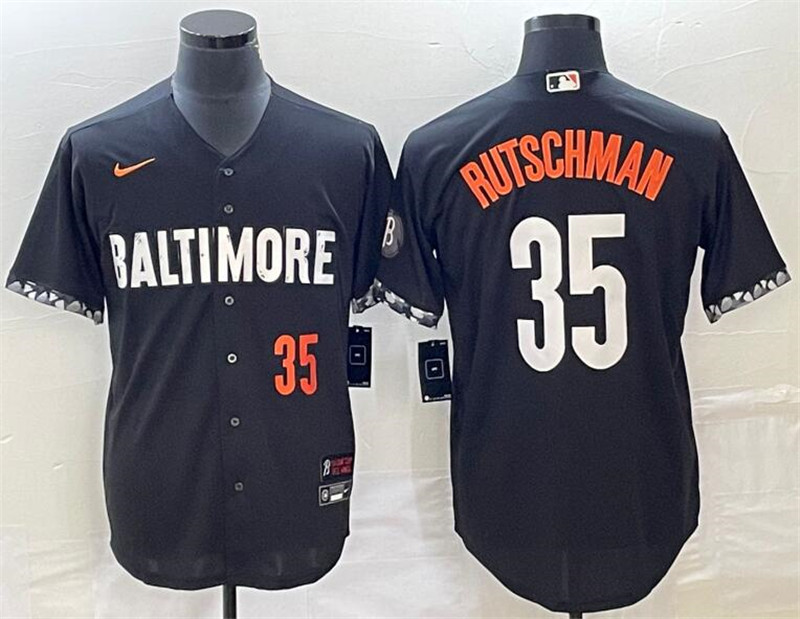 Orioles 35 Adley Rutschman Black Nike 2023 City Connect Cool Base Jersey