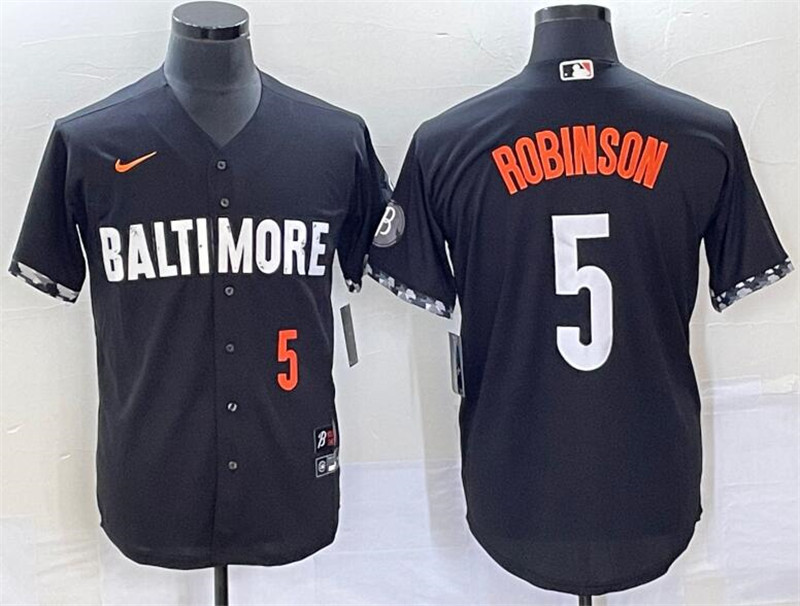 Orioles 5 Brooks Robinson Black Nike 2023 City Connect Cool Base Jersey