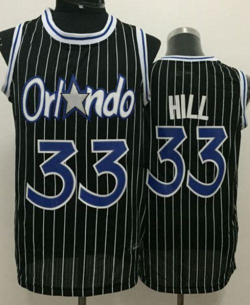 Orlando Magic 33 Grant Hill Black Throwback Stitched NBA Jersey