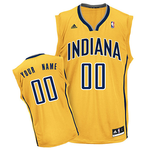 Pacers Personalized Authentic Yellow NBA Jersey