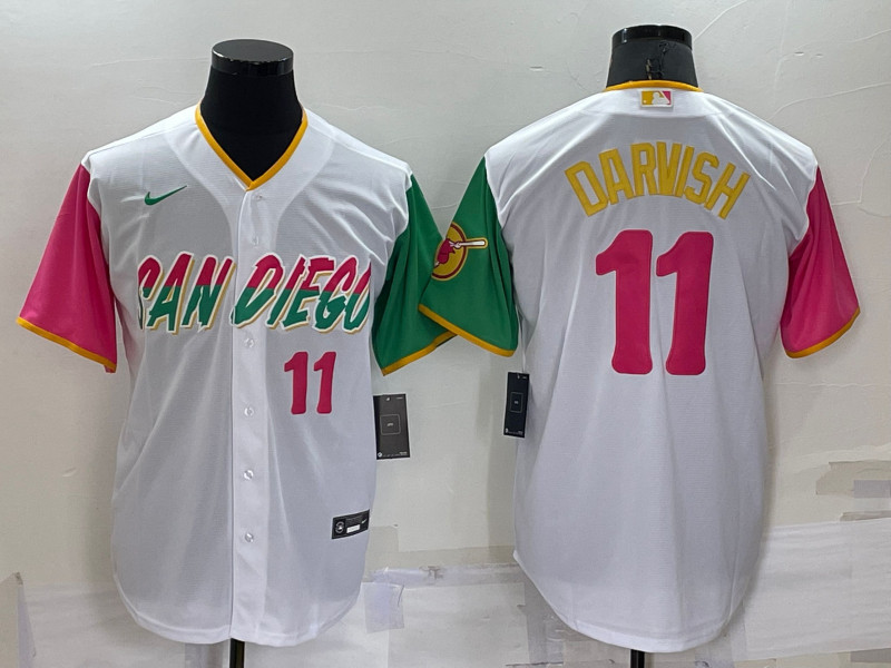 Padres 11 Yu Darvish White Nike 2022 City Connect Cool Base Jerseys