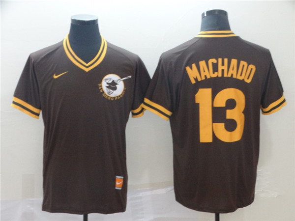 Padres 13 Manny Machado Brown Throwback Jersey