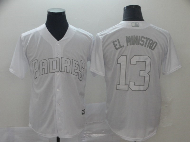 Padres 13 Manny Machado El Ministro White 2019 Players' Weekend Player Jersey