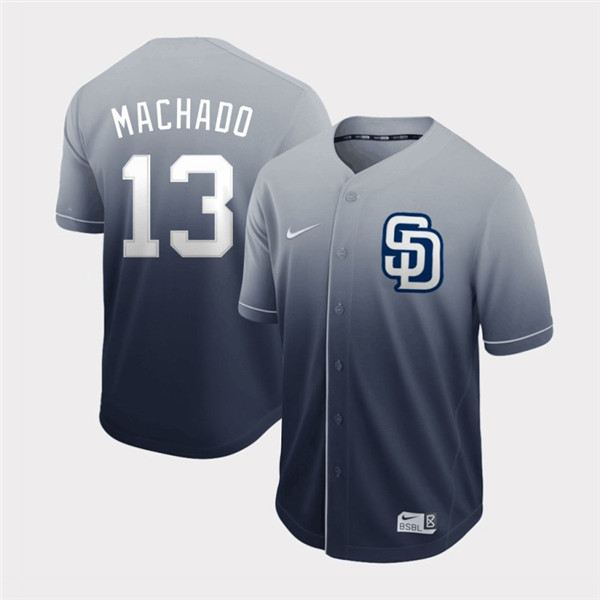 Padres 13 Manny Machado Gray Drift Fashion Jersey