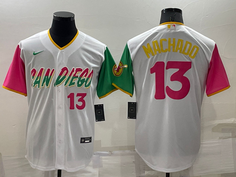 Padres 13 Manny Machado White Nike 2022 City Connect Cool Base Jersey