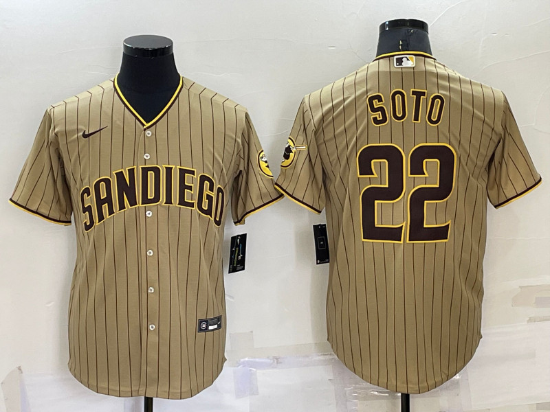 Padres 22 Juan Soto Brown Nike Cool Base Jersey