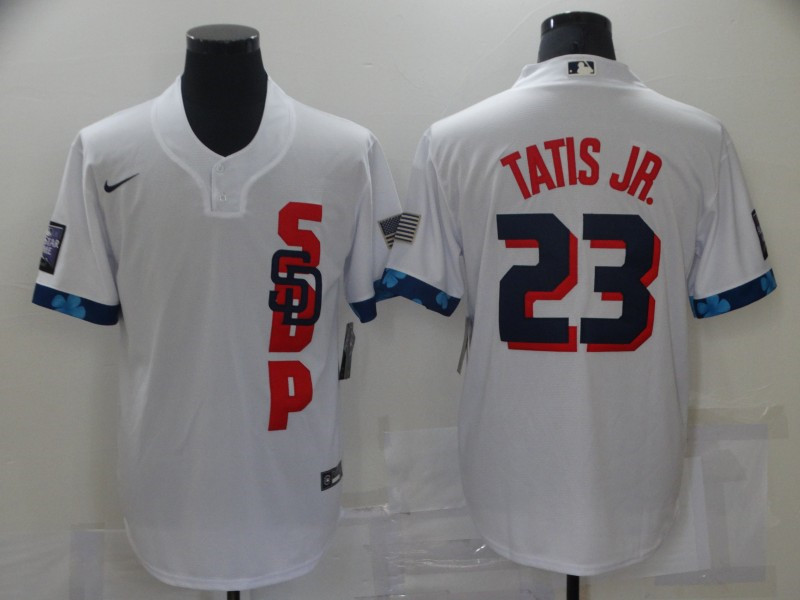 Padres 23 Fernando Tatis Jr. White Nike 2021 MLB All Star Cool Base Jersey