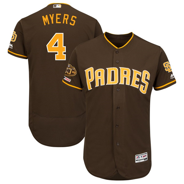Padres 4 Wil Meyers Brown 50th Anniversary and 150th Patch FlexBase Jersey