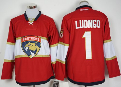Panthers 1 Roberto Luongo Red New Stitched NHL Jersey