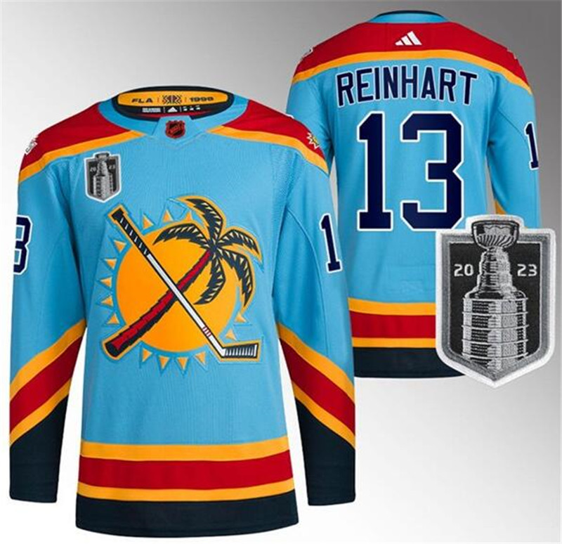 Panthers 13 Sam Reinhart Blue 2023 Stanley Cup Final Reverse Retro Adidas Jersey