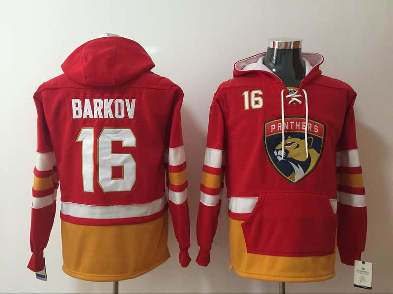 Panthers 16 Aleksander Barkov Red All Stitched Hooded Sweatshirt