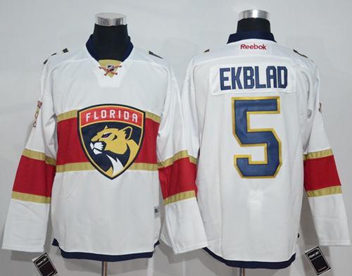 Panthers 5 Aaron Ekblad White Road Stitched NHL Jersey
