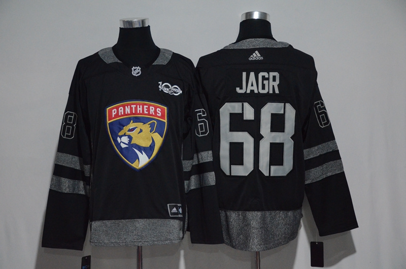 Panthers 68 Jaromir Jagr Black 1917 2017 100th Anniversary Stitched NHL Jersey