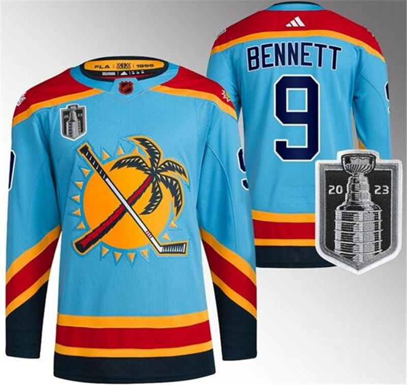 Panthers 9 Sam Bennett Blue 2023 Stanley Cup Final Reverse Retro Adidas Jersey