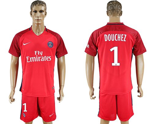 Paris Saint Germain 1 Douchez Red Soccer Club Jersey