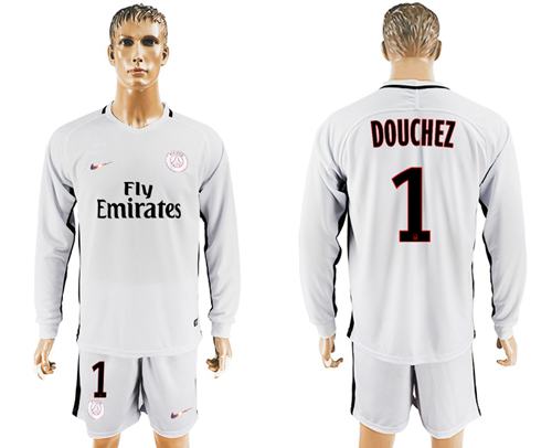 Paris Saint Germain 1 Douchez Sec Away Long Sleeves Soccer Club Jersey