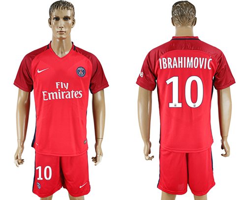 Paris Saint Germain 10 Ibrahimovic Red Soccer Club Jersey