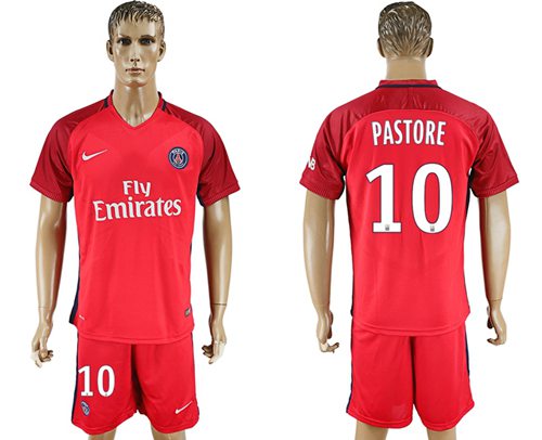 Paris Saint Germain 10 Pastore Red Soccer Club Jersey