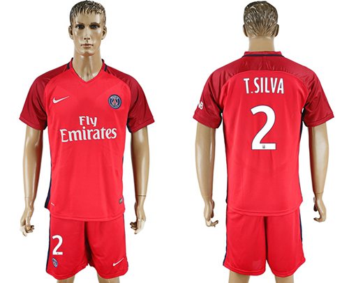 Paris Saint Germain 2 TSilva Red Soccer Club Jersey