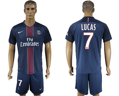 Paris Saint Germain 7 Lucas Home Soccer Club Jersey