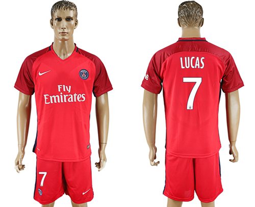 Paris Saint Germain 7 Lucas Red Soccer Club Jersey